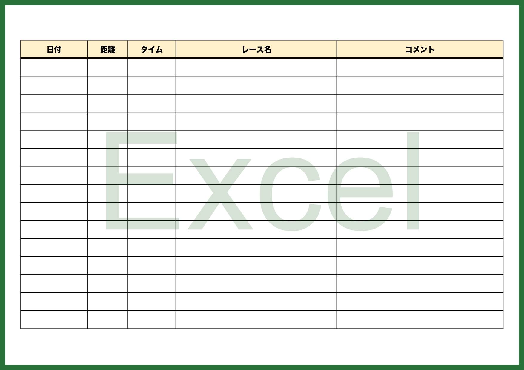 Excelで作成し印刷後に簡易的に記入出来るタイム記録表のテンプレートで必要な内容を先に編集し入力を行ってから印刷後に直接記入を行う事が出来ます。短距離走や長距